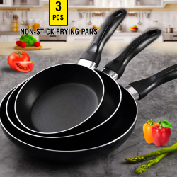 3 Pcs set of 20, 24and 28cm non-stick  Frying Pan, pan01